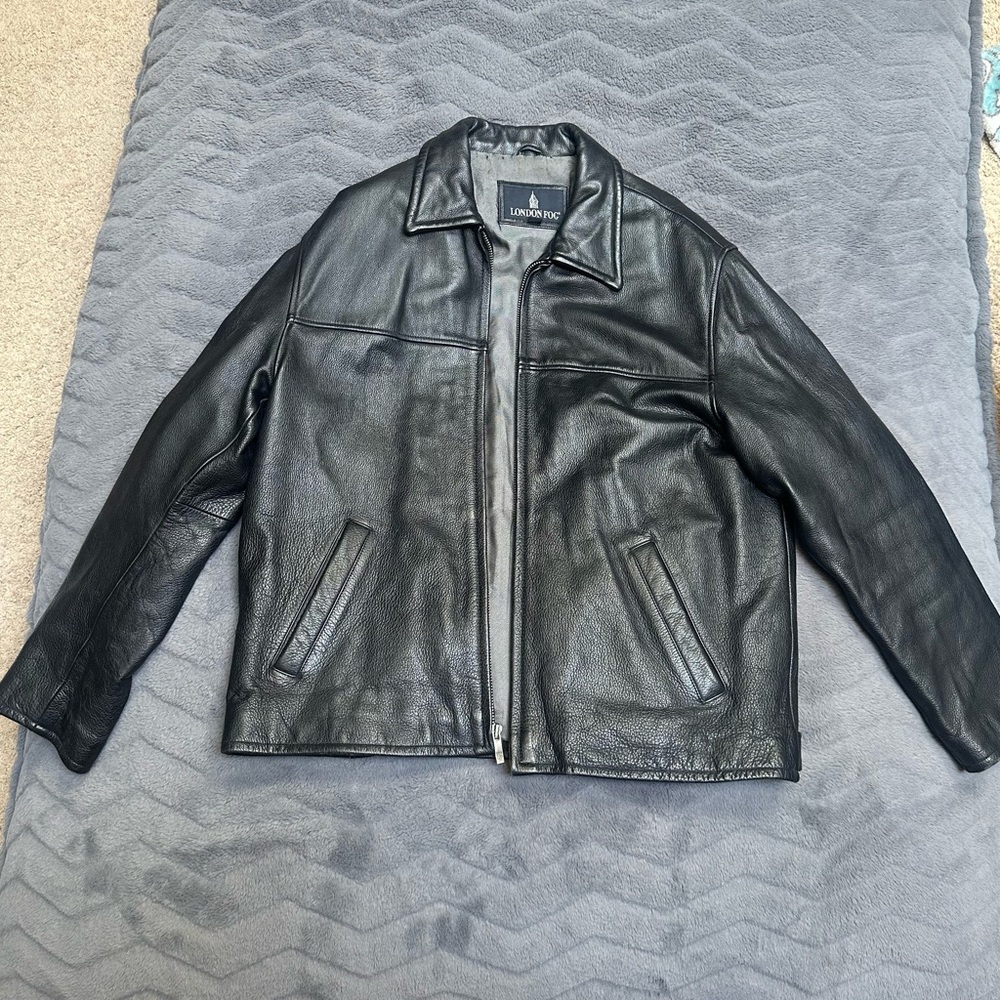 Black leather jacket